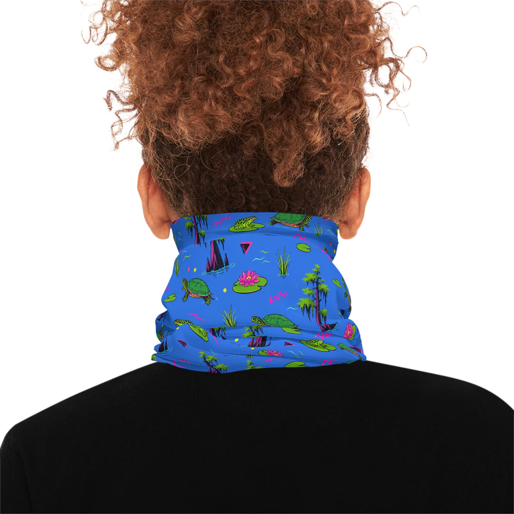 Turtle Pop Neck Gaiter — Colorful Swamp All-Over Print