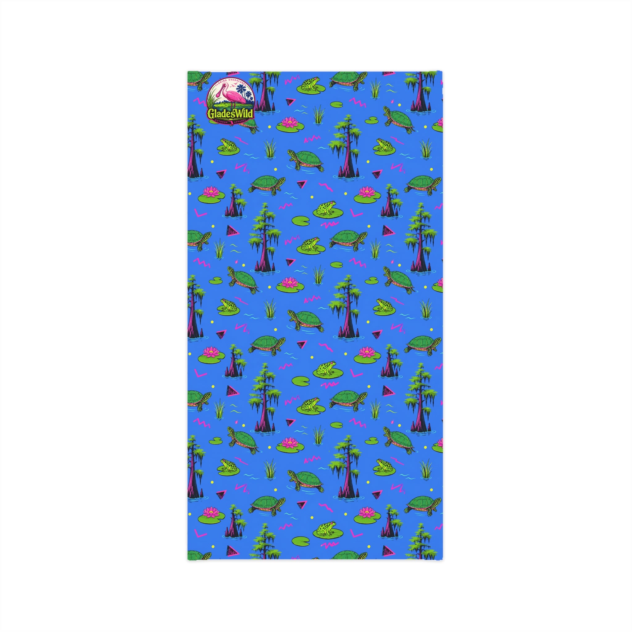 Turtle Pop Neck Gaiter — Colorful Swamp All-Over Print