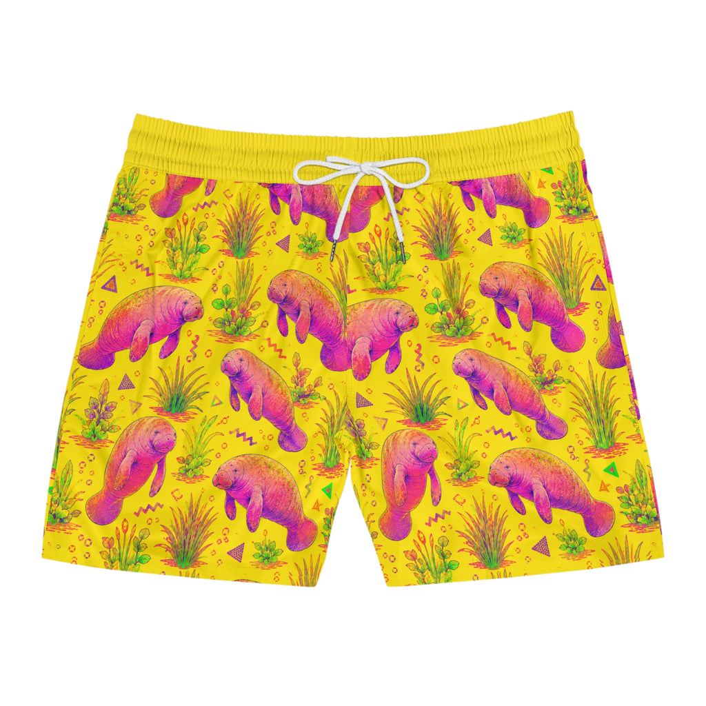 Neon Manatee - Men's Mid-Length Swim Shorts